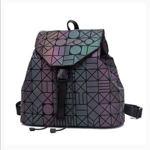 Large Luminous Holographic Geometric Backpack 🎒